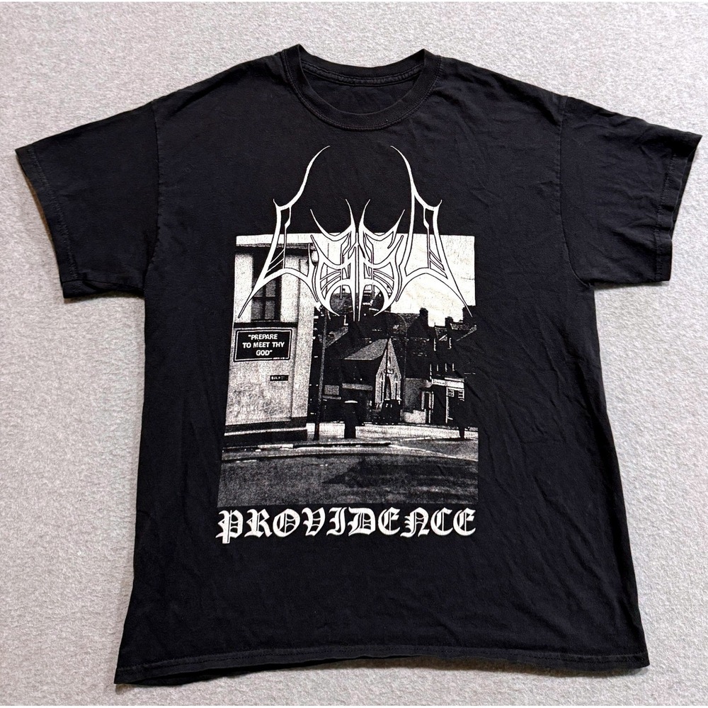 Lago Providence Metal Band T-Shirt Mens Black Graphic Short Sleeve Sz L